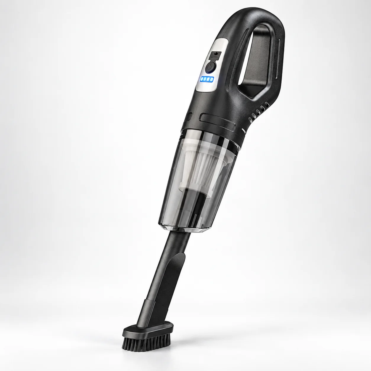 Aspirador portátil sem fio AeroVac Go preto com bico e escova