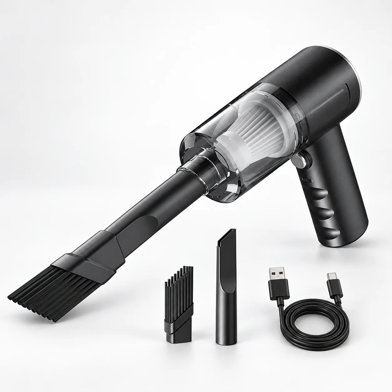 Aspirador portátil DustJet 120W com bicos e cabo USB-C